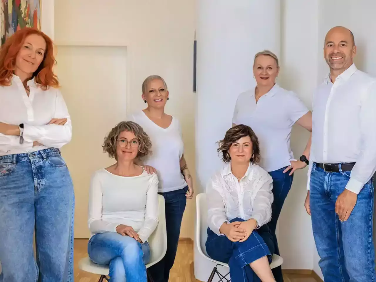 Ärzteteam als Gruppe in Praxis